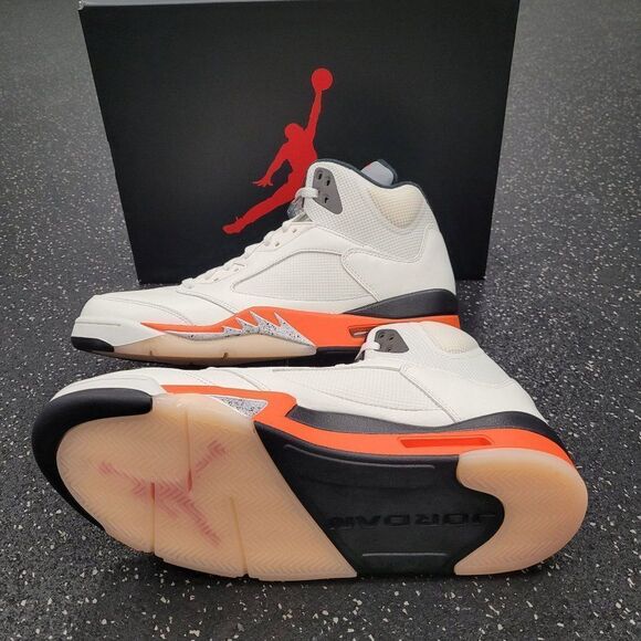 Nike Air Jordan 5 Retro Shattered Backboard Men's Size 8 Sail Orange DC1060-100 - Picture 7 of 8